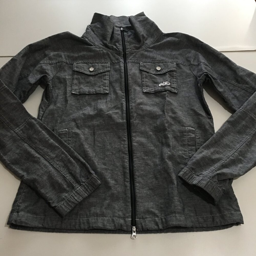 Nike 6.0 Lightweight Zip Up Jacket Women Medium Gray Windbreaker Cotton Linen